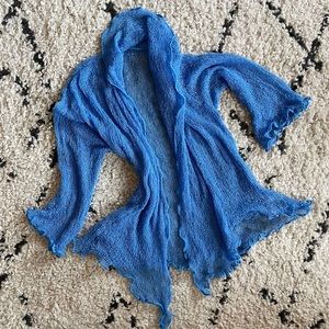 STRETCHY SHEER RUFFLED BLUE FAIRY TOP 🧚